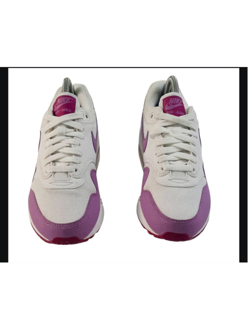 Nike Air Max 1 Essential White/Fuchsia Glow-Fuchsia Flash 599820-116 Wms sz 8.5 - Picture 6 of 6